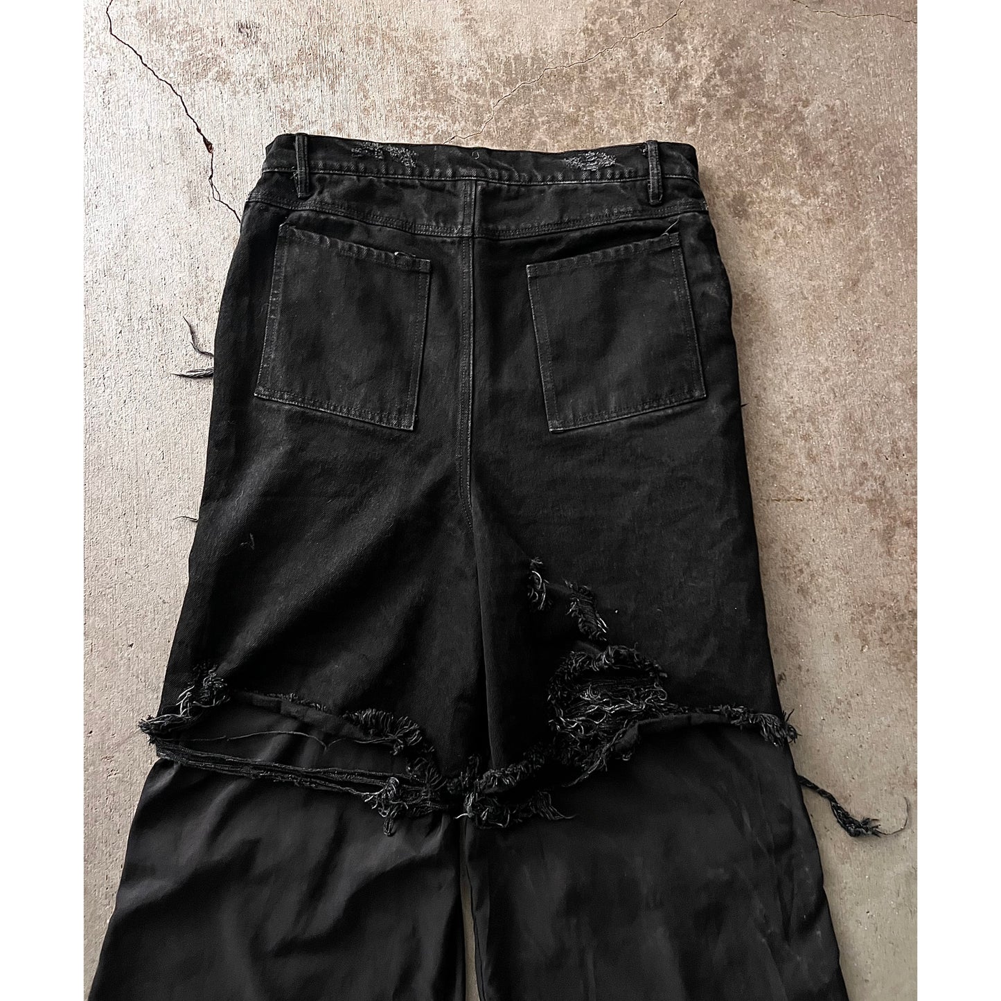 "Hybrid" Nylon/Denim Cargo Pants