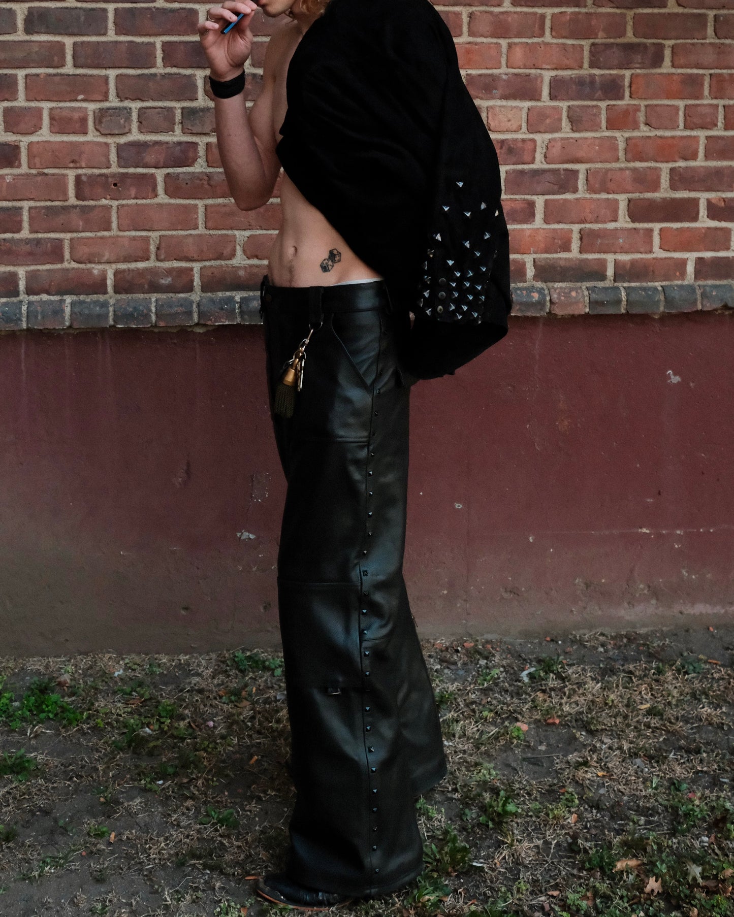 “NEPO” STUDDED SUEDE BLAZER