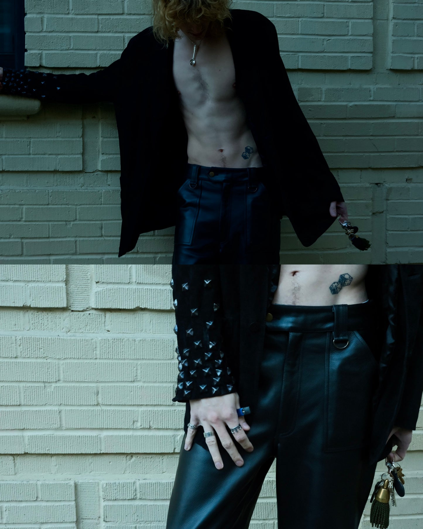 “NEPO” STUDDED SUEDE BLAZER