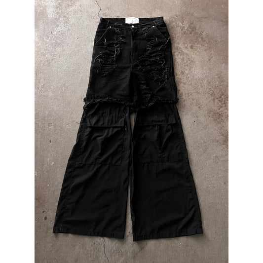 "Hybrid" Nylon/Denim Cargo Pants