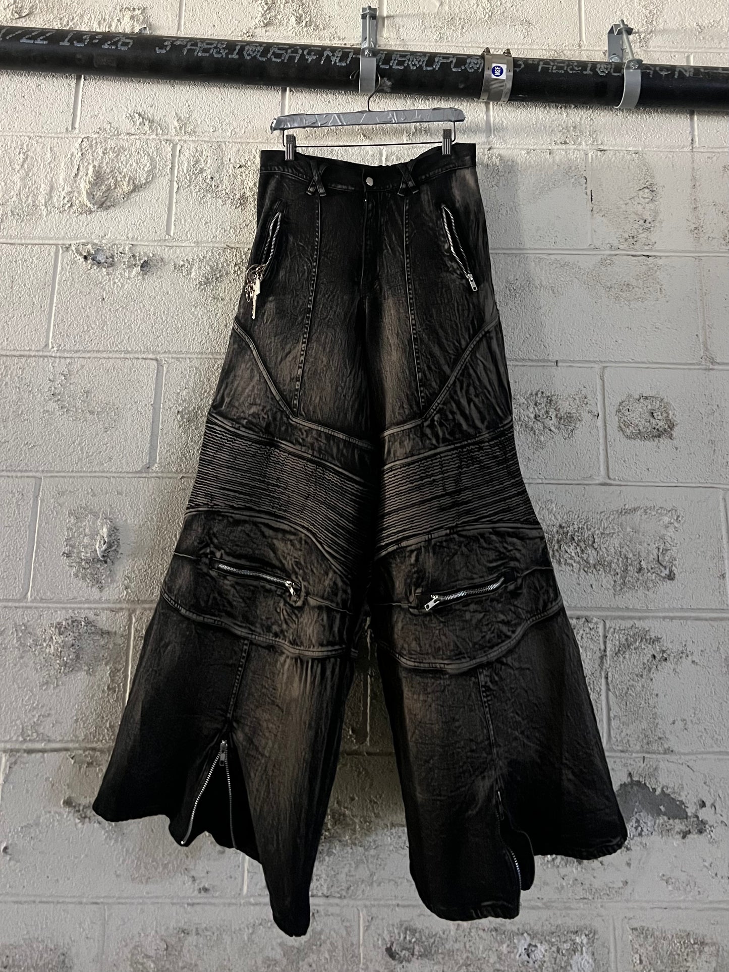 "Atlanta" Wide-Leg Biker Pants