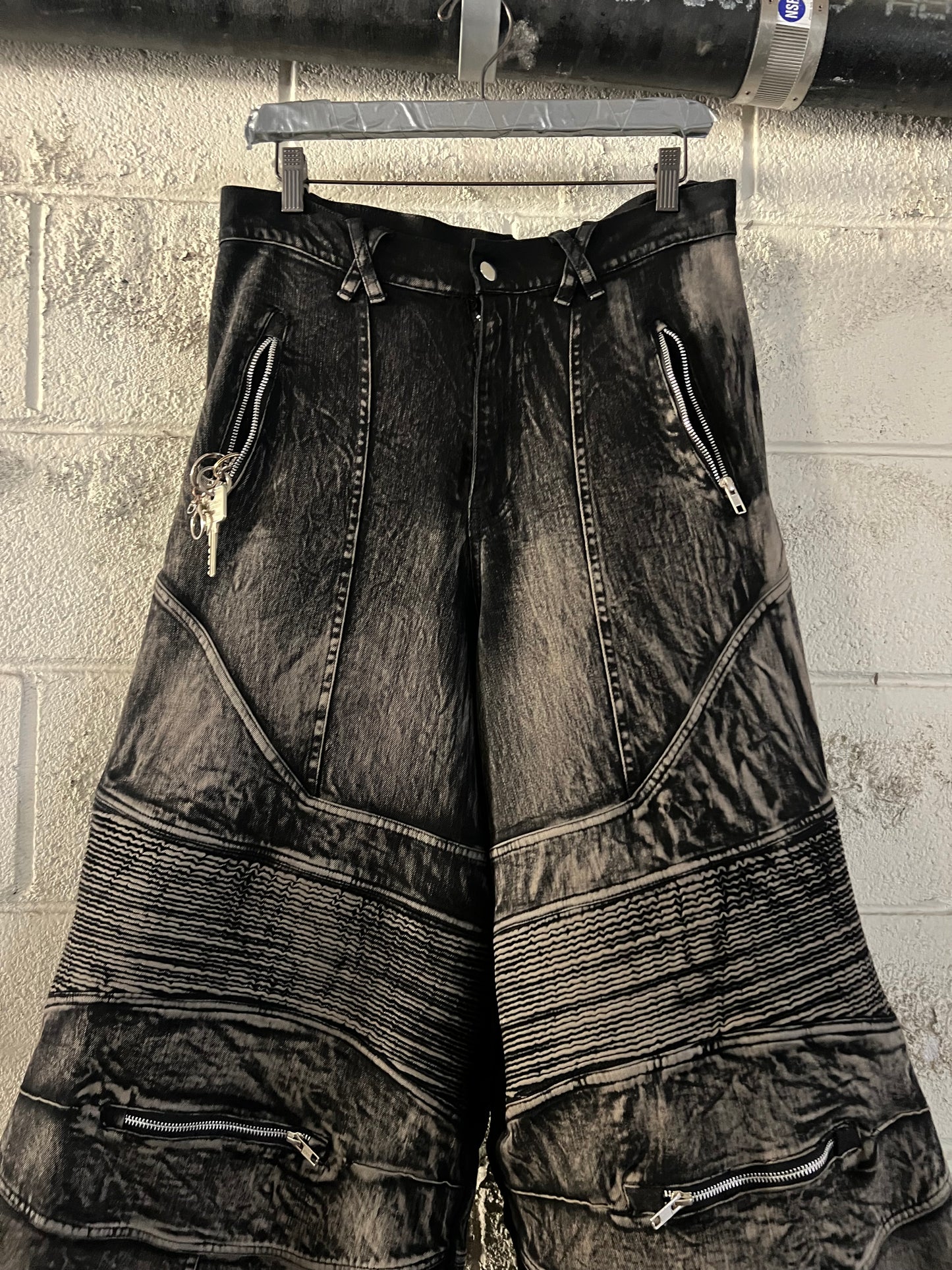 "Atlanta" Wide-Leg Biker Pants