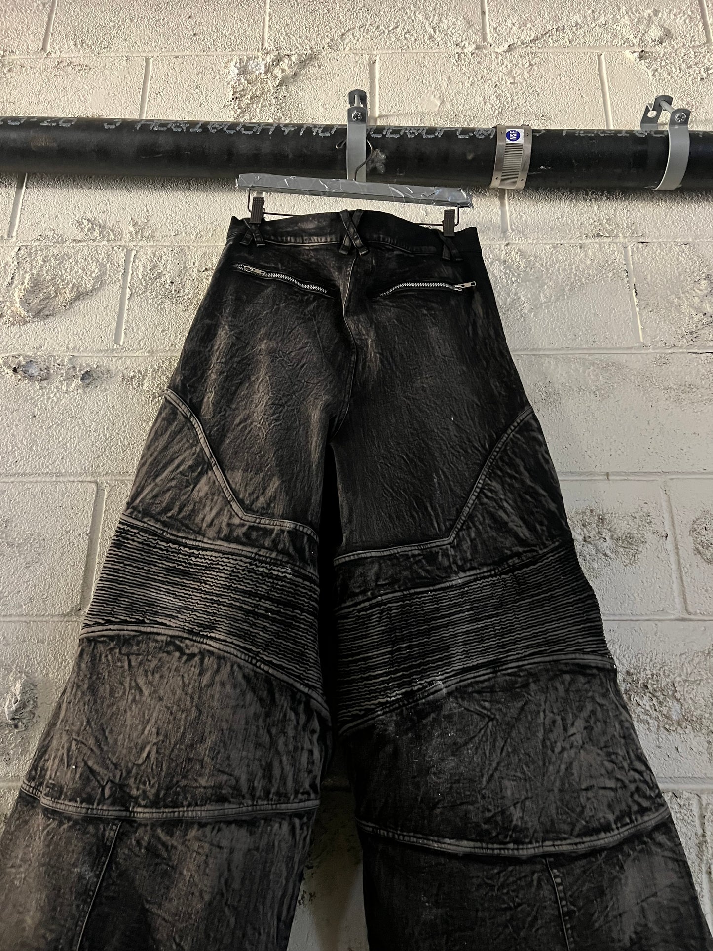 "Atlanta" Wide-Leg Biker Pants