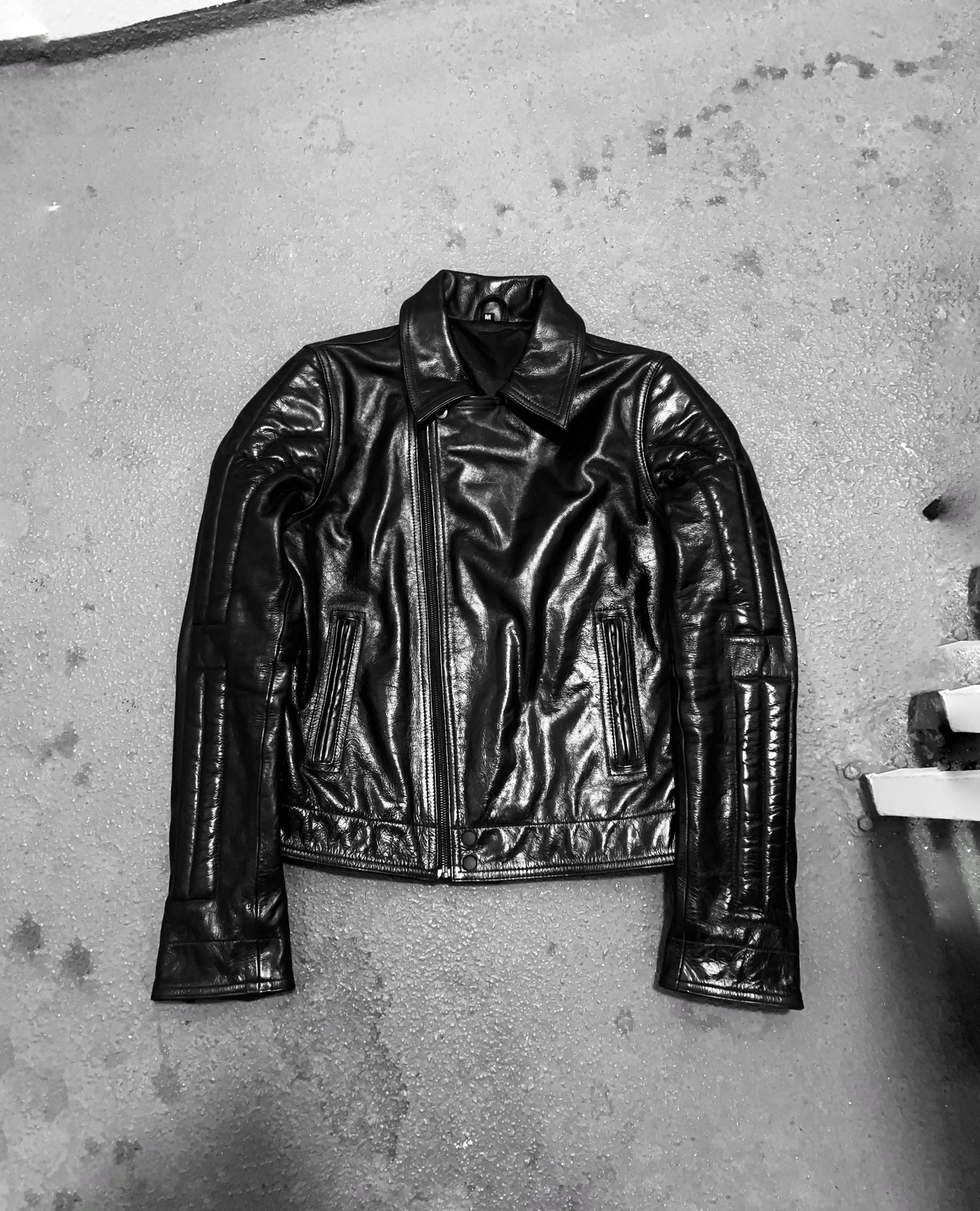 "LUSTER" WAXXED LEATHER JACKET